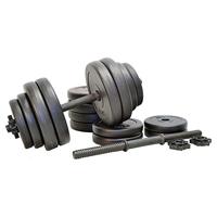 Focus Fitness Unisex volwassenen verstelbare korte halterset 30 kg, zwart