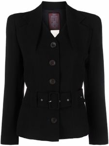 John Galliano Pre-Owned veste ceinturée à simple boutonnage (années 1990) - Noir