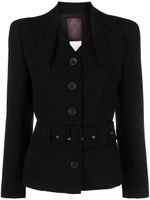 John Galliano Pre-Owned veste ceinturée à simple boutonnage (années 1990) - Noir