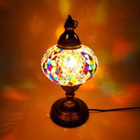 Oosterse Tafellamp Mozaïek Bol D19cm - Meerkleurig Design - Oriëntaals H35cm - M