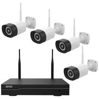 Inkovideo INKO-24M IP-Bewakingscameraset WiFi 4-kanaals Met 4 cameras 1920 x 1080 Pixel