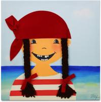 Ziegfeld schilderij Piraat Paula meisjes 30 cm canvas rood/blauw