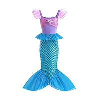 De kleine Zeemeermin Kleine Zeemeermin Zeemeerminstaart Aqua Princess Jurken Thema feestkostuum Voor meisjes Film cosplay Cosplay Halloween Halloween Carnaval Maskerade Lightinthebox