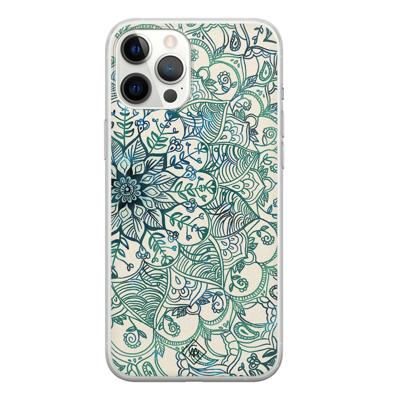 iPhone 12 Pro Max siliconen hoesje - Mandala blauw