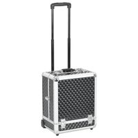 vidaXL Make-up trolley 35x29x45 cm aluminium zwart