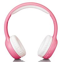 Lenco HPB-110 Bluetooth hoofdtelefoon voor kinderen, Bluetooth 5.0-85db, 250mAh, handsfree-functie, micro-USB, opvouwbaar, met stickers, roze effen