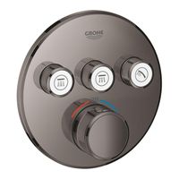 GROHE Grohtherm SmartControl inbouwkraan thermostatisch met omstel voor 3 functies rond hard graphite 29121A00