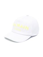 Balmain Kids bob en coton à logo imprimé - Blanc