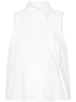 sacai chemise sans manches à découpes - Blanc