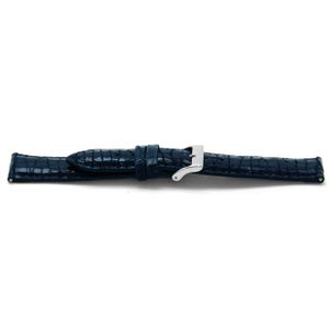 Horlogeband Universeel C604 Leder Blauw 12mm