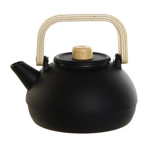 Items Kitchen Theepot - gietijzer - 900 ml - mat zwart