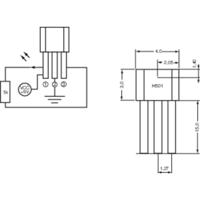 PIC Hall-sensor H501 3.8 - 24 V/DC Meetbereik: +4 - +35 mT TO-92-UA Solderen - thumbnail