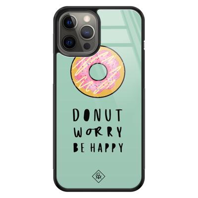 iPhone 12 Pro Max glazen hardcase - Donut worry