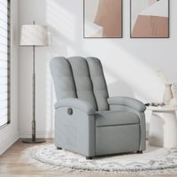 Fauteuil verstelbaar stof lichtgrijs - thumbnail