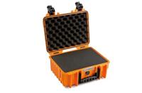 B&W Outdoor Case Hard Case Type 3000 met schuim (hardcase case case IP67, SI kubusschuim, waterdicht, binnenmaat 33x23,5x15cm, oranje)