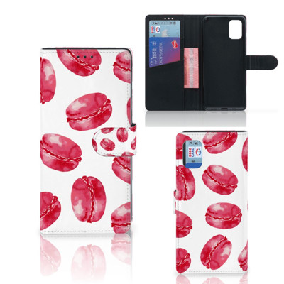 Samsung Galaxy M51 Book Cover Pink Macarons