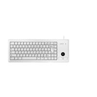 CHERRY Compact Keyboard G84-4400, internationale indeling, QWERTY-toetsenbord, bedraad toetsenbord, mechanisch toetsenbord, geïntegreerde optische trackball plus 2 muisknoppen, lichtgrijs
