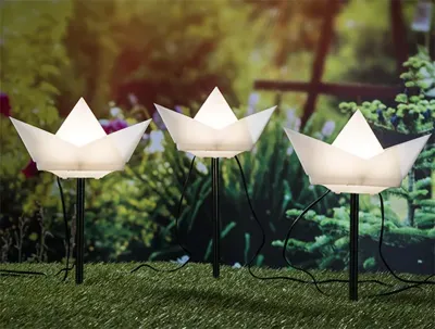 Haushalt Solar LED Papieren Bootjes, 3 stuks - 15 x 8 x 8,5 cm