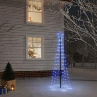 VidaXL Kerstboom met grondpin 108 LED&apos;s blauw 180 cm - thumbnail