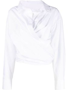 Alexander Wang chemise en coton à design cache-cœur - Blanc