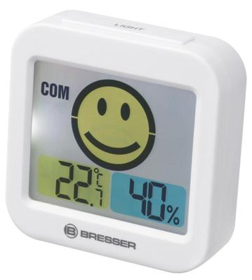 BRESSER MyTime ClimaTrend Smile Thermo- / Hygrometer met Ruimteklimaat Indicator (wit)