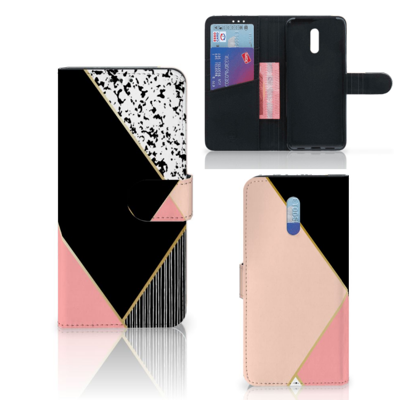 OPPO Reno Bookcase Zwart Roze Vormen