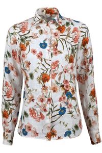 Stenströms Feminine Linnen blouse wit/blauw/rood, Motief