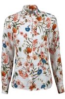 Stenströms Feminine Linnen blouse wit/blauw/rood, Motief - thumbnail