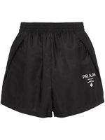 Prada short Re-Nylon à taille haute - Noir - thumbnail