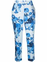 P.A.R.O.S.H. pantalon de tailleur à fleurs - Bleu - thumbnail