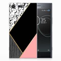 Sony Xperia XZ Premium TPU Hoesje Zwart Roze Vormen