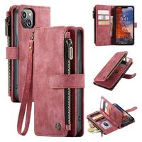 Caseme C30 Multifunctioneel iPhone 14 Plus Portemonnee Hoesje - Rood - thumbnail