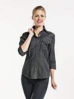 Chaud Devant 630 Women Antra Denim Stretch 3/4 Sleeve Blouse - thumbnail