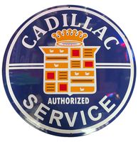 Cadillac Service Emaille Bord - Ø50cm - thumbnail