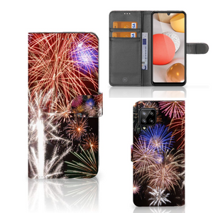 Samsung Galaxy A42 5G Wallet Case met Pasjes Vuurwerk