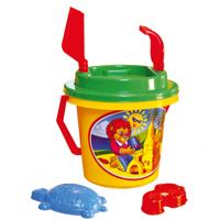 Bino strandspeelgoed set junior 17 x 27 cm geel/groen/rood