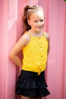 B.Nosy Meisjes tanktop met knoop - Cheer banana geel