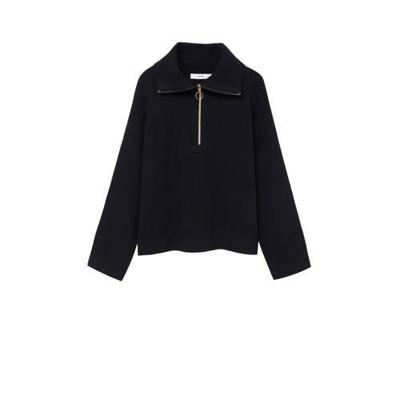 Mango fijngebreide trui zwart