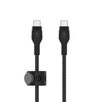 Belkin BoostCharge Pro Flex gevlochten USB Type C/C-kabel, USB-IF-gecertificeerde Power Delivery PD-snellaadkabel voor iPhone 16, Samsung Galaxy S24, Pixel, iPad, Nintendo Switch en meer, 1 m, zwart