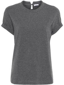 Brunello Cucinelli t-shirt chiné à ornements de perles - Gris