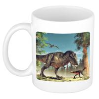 Foto mok dinosaurus t-rex mok / beker 300 ml - Cadeau dinosaurussen liefhebber - feest mokken