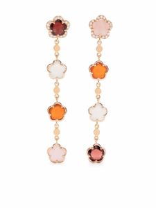 Pasquale Bruni boucles d'oreilles pendantes Figlia Dei Fiori en or rose 18ct ornées de diamants