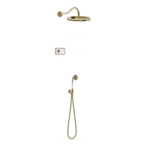 Regendouche set electronisch Tres Shower Technology Classic | Inbouw | Thermostaatkraan | 2-weg | Vintage | Messing oud