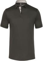 Desoto Polo Donkergroen Jersey Print Contrast Slim Fit