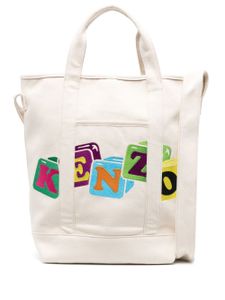 Kenzo sac cabas à patch logo - Tons neutres