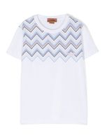 Missoni Kids t-shirt en coton à imprimé zigzag - Blanc - thumbnail