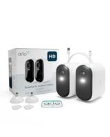 Arlo Essential 2 HD Draadloze Wi-Fi Beveiligingscamera voor Buiten, Batterij voor 24 Maanden*, 1080p Video, Kleurennachtzicht, Licht, Bewegingsmelder, Sirene, Arlo Secure Plan Proefperiode, Set van 2
