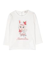 Monnalisa t-shirt en coton à logo imprimé - Blanc