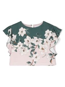 Monnalisa blouse volantée à fleurs - Rose