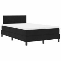 vidaXL Boxspring Bed met Matras & LED Zwart 120x200 cm Stof